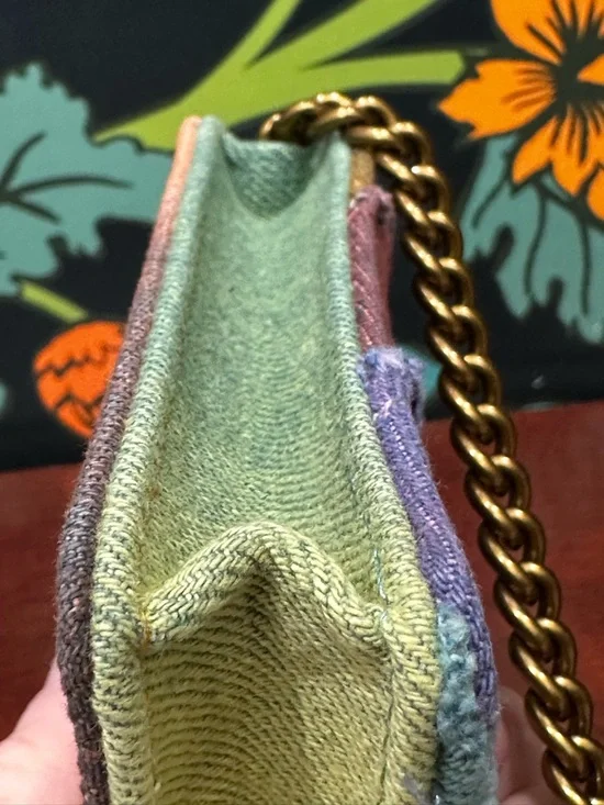 Kurt Geiger Micro Kensington Rainbow Denim Patchwork Mini Bag Eagle Head - Picture 12 of 14